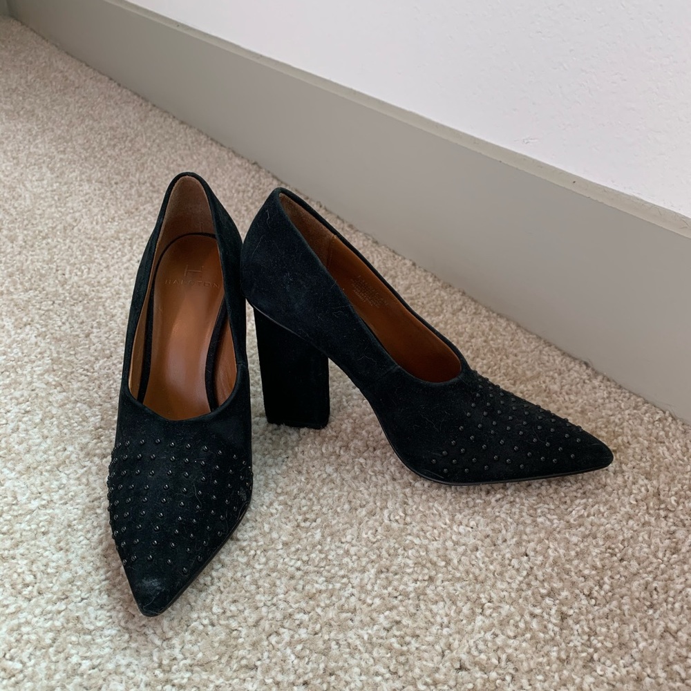 Black block heels